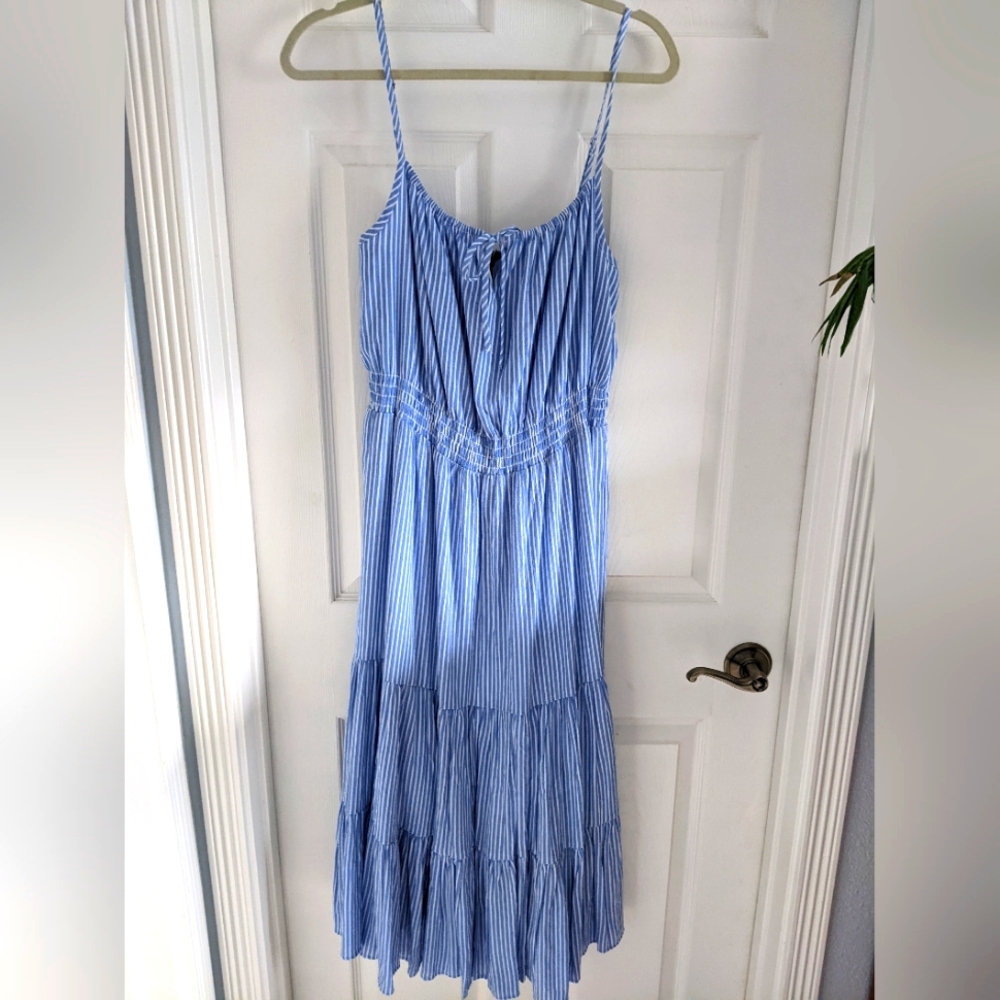 Brand New banana republic blue and white striped dress